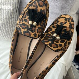 Charter Club Leopard Print Loafers with Tassels